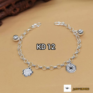 JV | KD 12 - 925 silver BABY ANKLET (出入平安 + 如意笑脸吊坠)